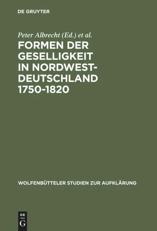 Cover: 9783484175273 | Formen der Geselligkeit in Nordwestdeutschland 1750-1820 | Buch | VII