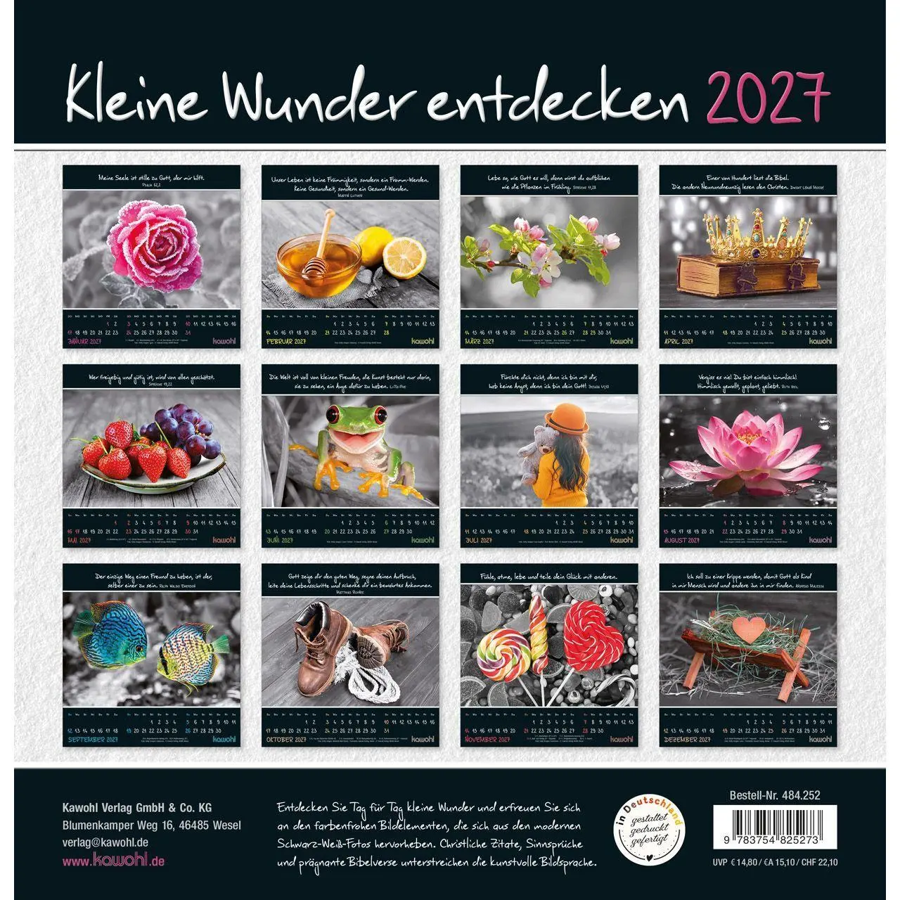 Bild: 9783754825273 | Kleine Wunder entdecken 2027 | Wandkalender mit christlichen Texten