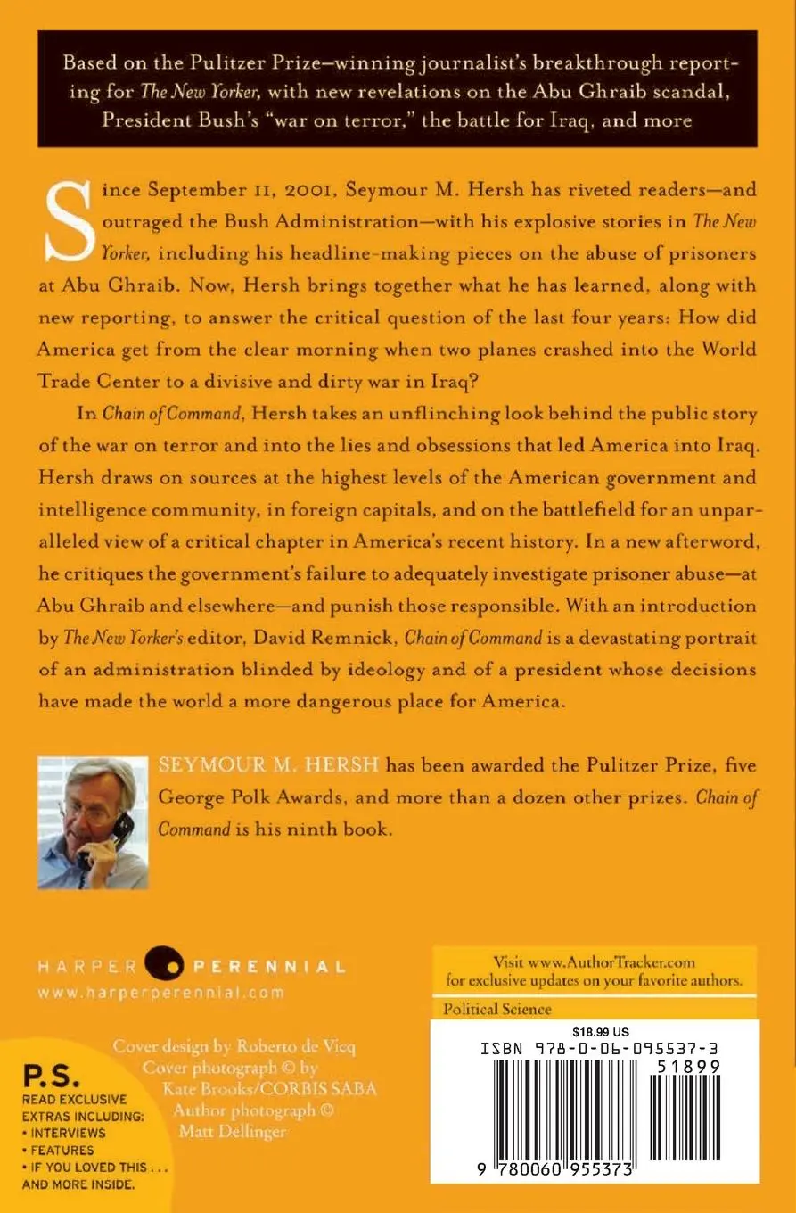 Rückseite: 9780060955373 | Chain of Command | The Road from 9/11 to Abu Ghraib | Seymour M Hersh
