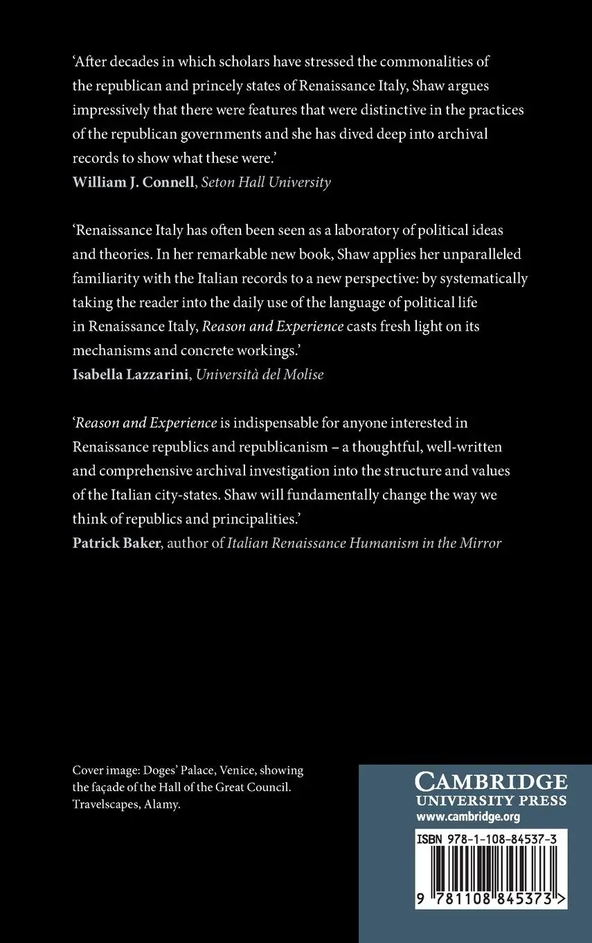 Rückseite: 9781108845373 | Reason and Experience in Renaissance Italy | Christine Shaw | Buch