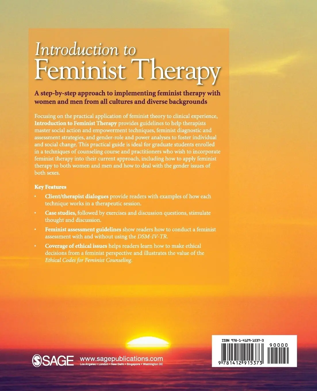 Rückseite: 9781412915373 | Introduction to Feminist Therapy | Kathy M. Evans (u. a.) | Buch