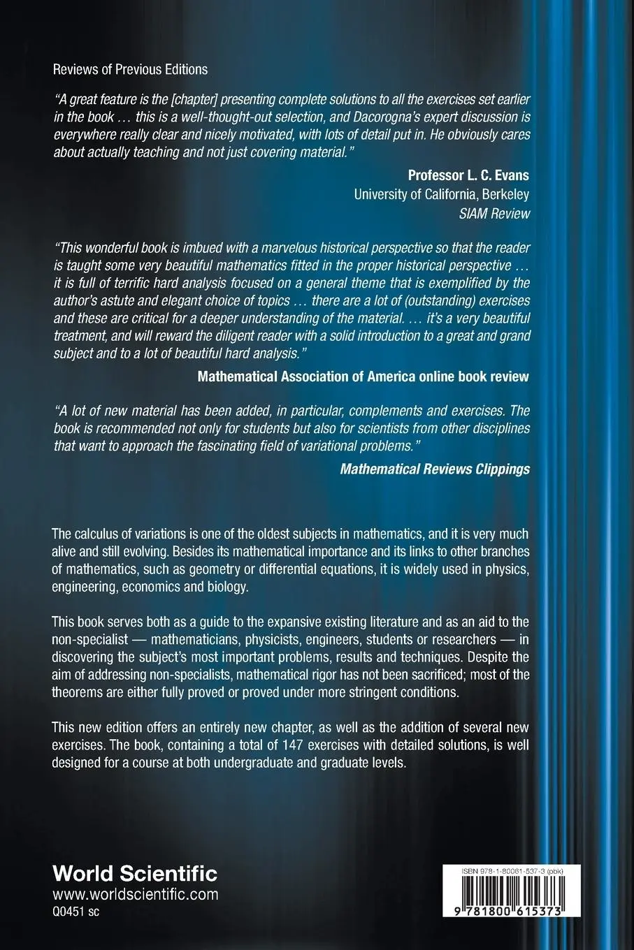 Rückseite: 9781800615373 | INTRO TO CALCUL VARIA (4TH ED) | Dacorogna Bernard | Taschenbuch