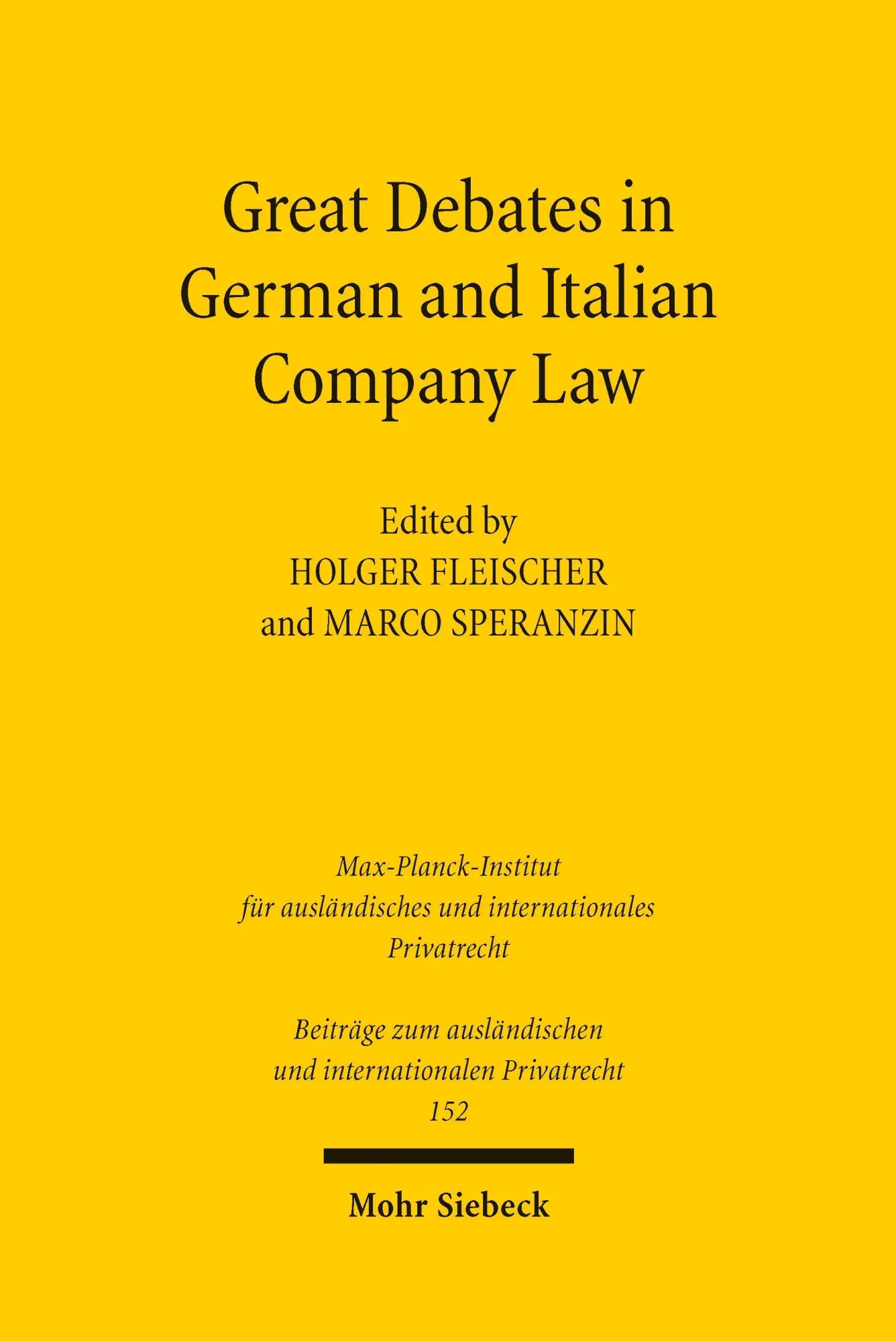 Great Debates in German and Italian Company Law