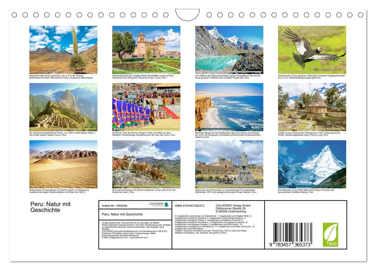 Bild: 9783457365373 | Peru: Natur mit Geschichte (Wandkalender 2026 DIN A4 quer),...