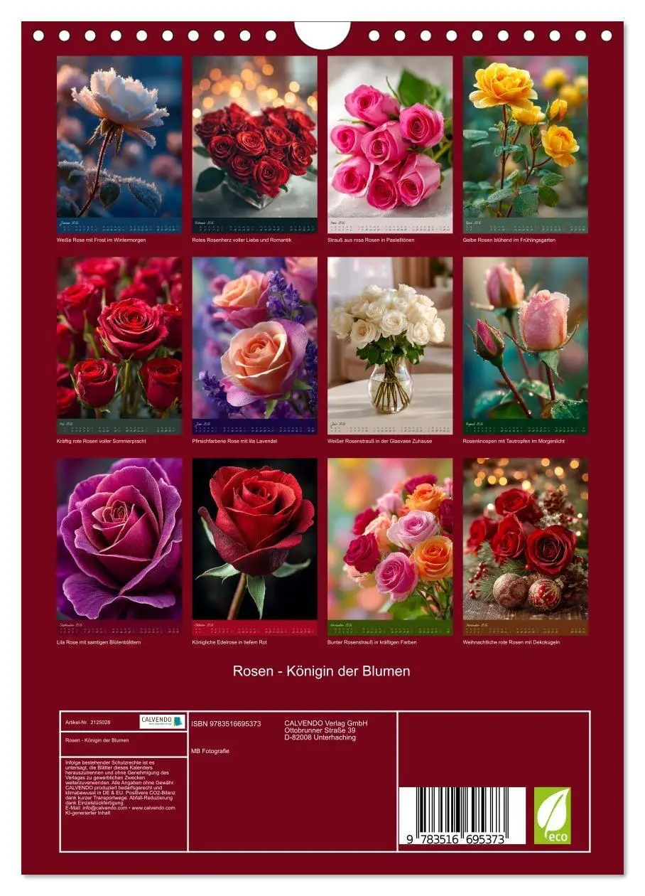 Bild: 9783516695373 | Rosen - Königin der Blumen (Wandkalender 2026 DIN A4 hoch),...