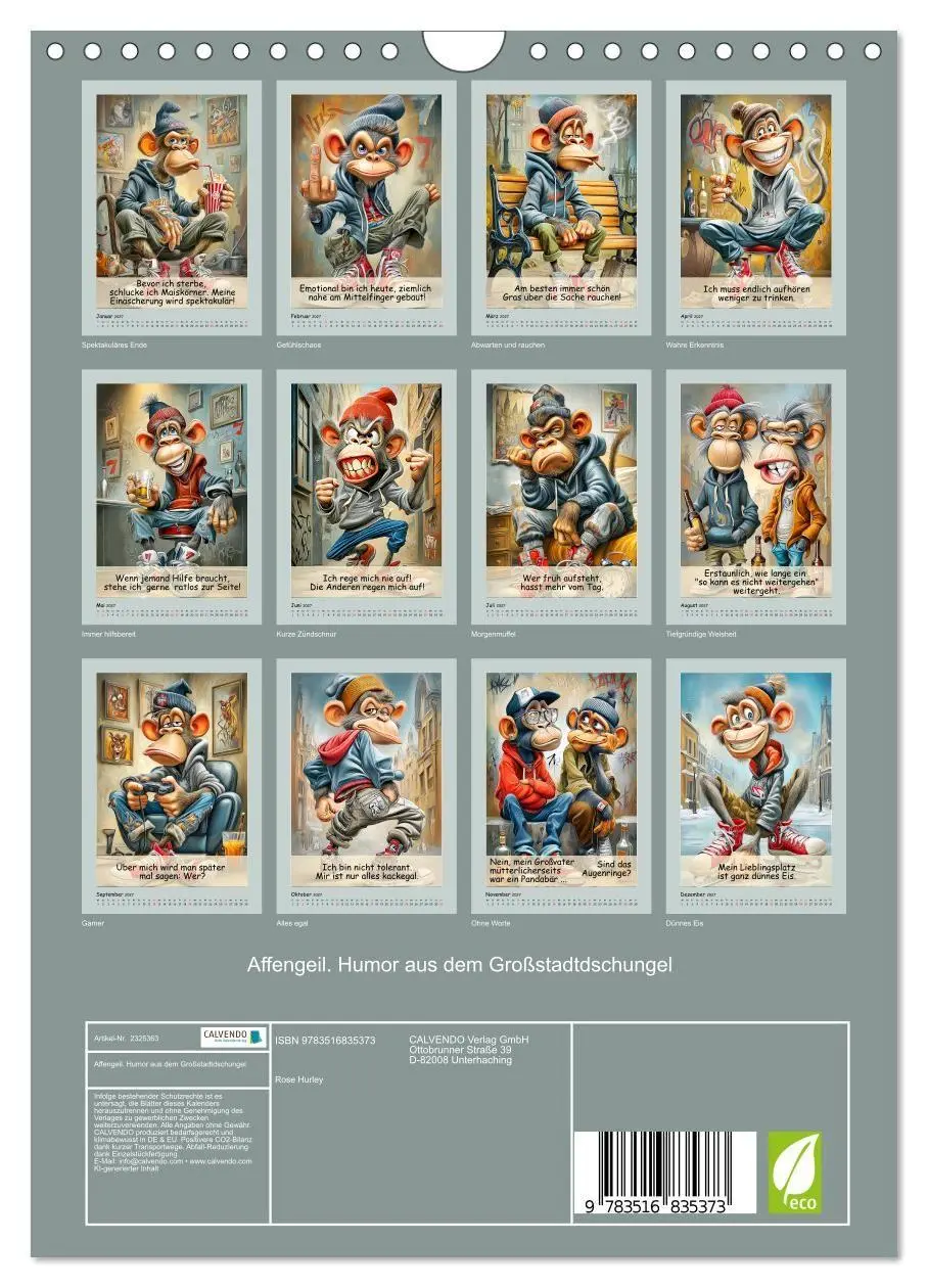 Bild: 9783516835373 | Affengeil. Humor aus dem Großstadtdschungel (Wandkalender 2027 DIN...