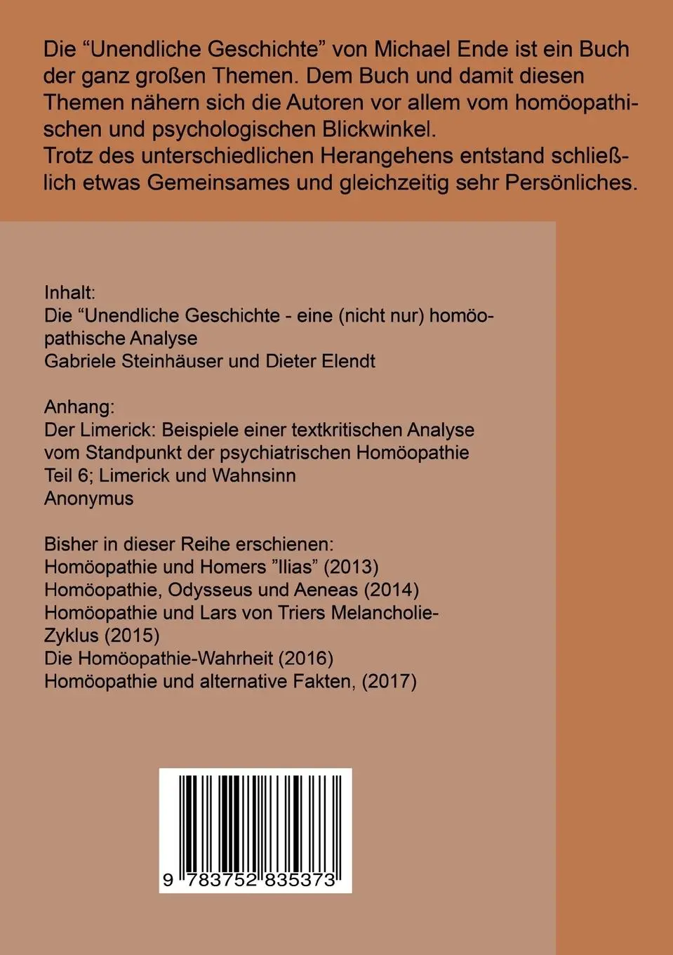 Rückseite: 9783752835373 | Homöopathie und ... Eine Schriftenreihe, ein Glasperlenspiel,...
