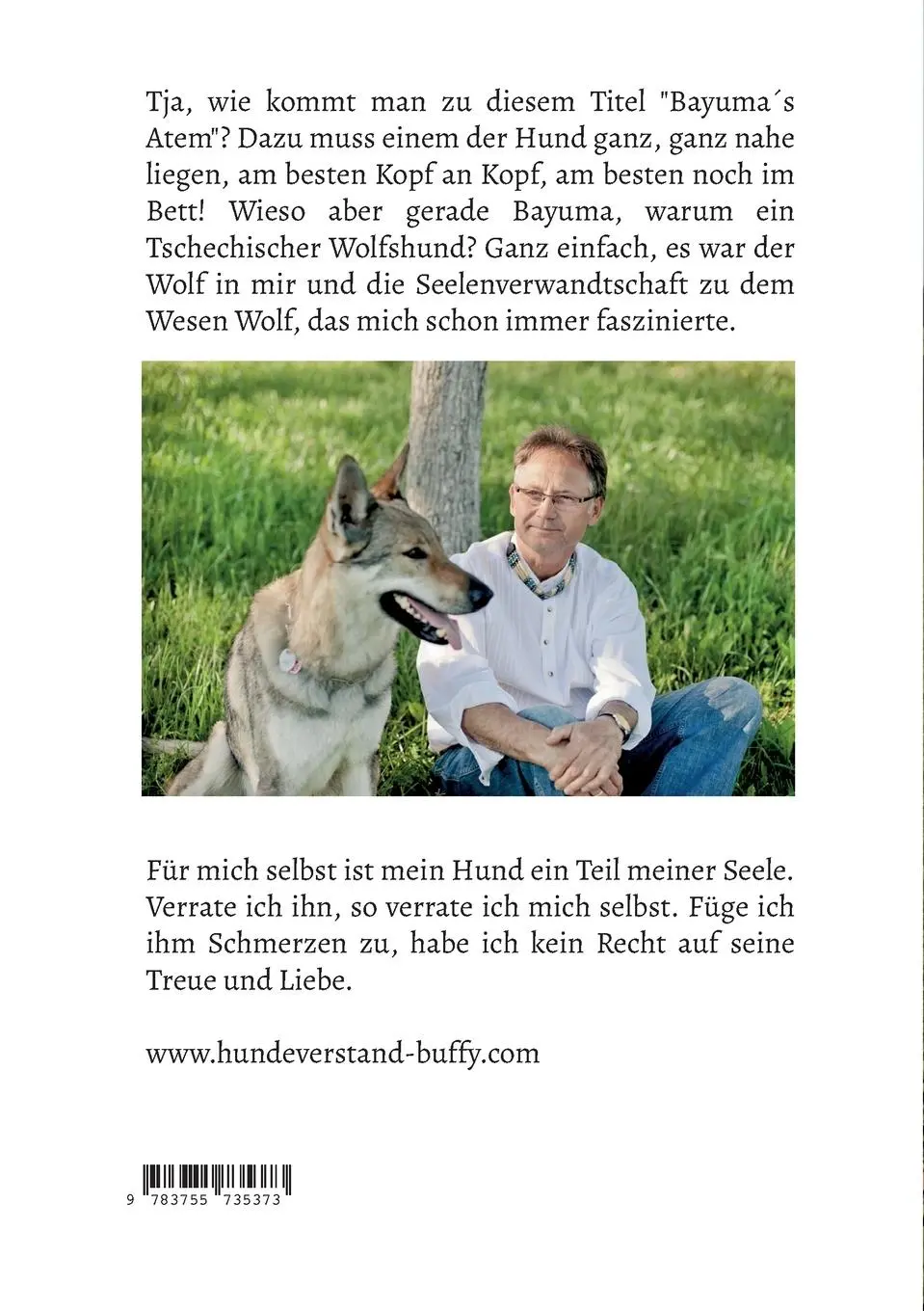 Rückseite: 9783755735373 | Bayumas Atem | Das Leben mit einem Tschechischen Wolfshund | Auer