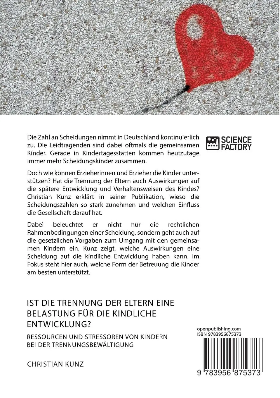 Rückseite: 9783956875373 | Ist die Trennung der Eltern eine Belastung für die kindliche...