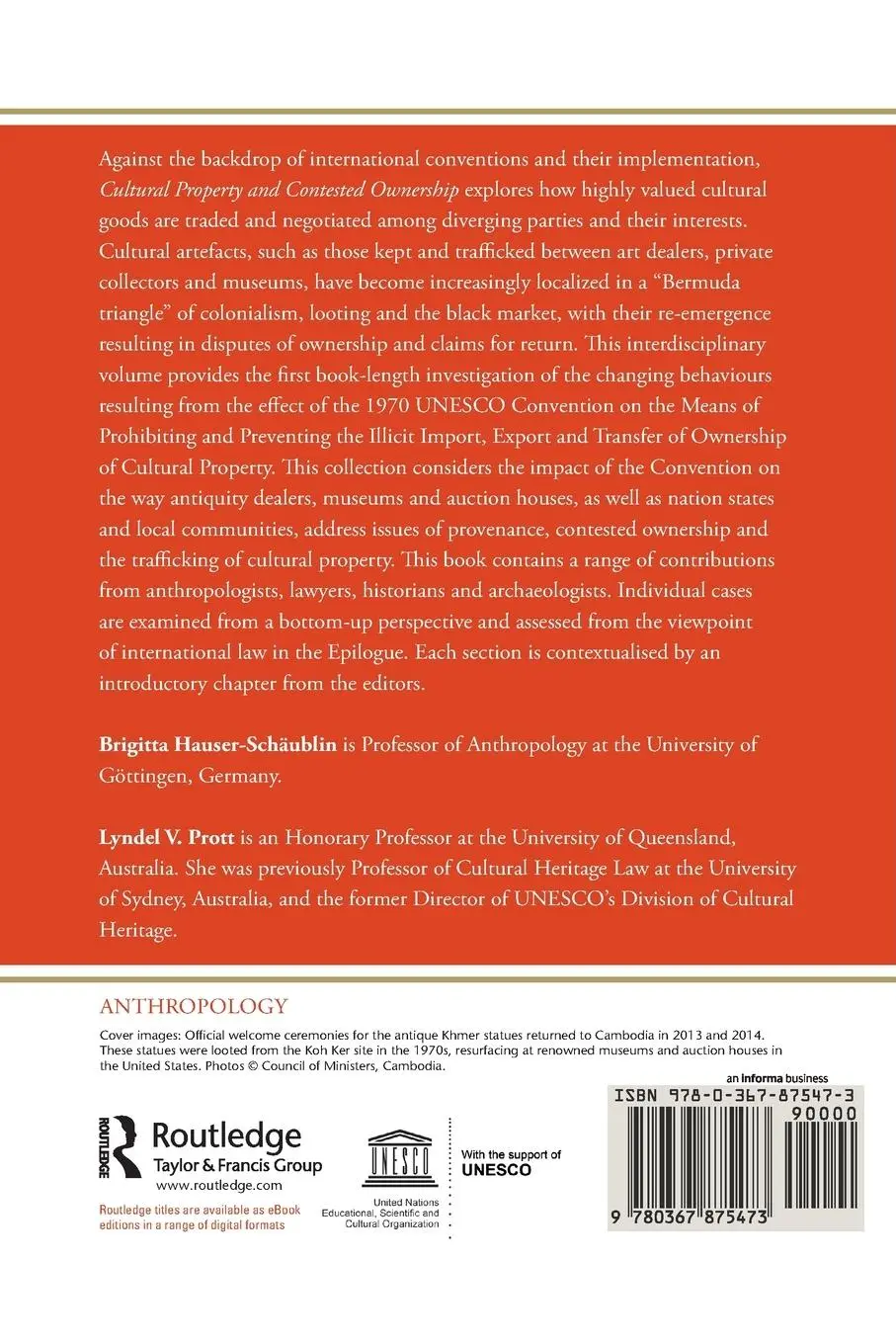 Rückseite: 9780367875473 | Cultural Property and Contested Ownership | Hauser-Schäublin (u. a.)