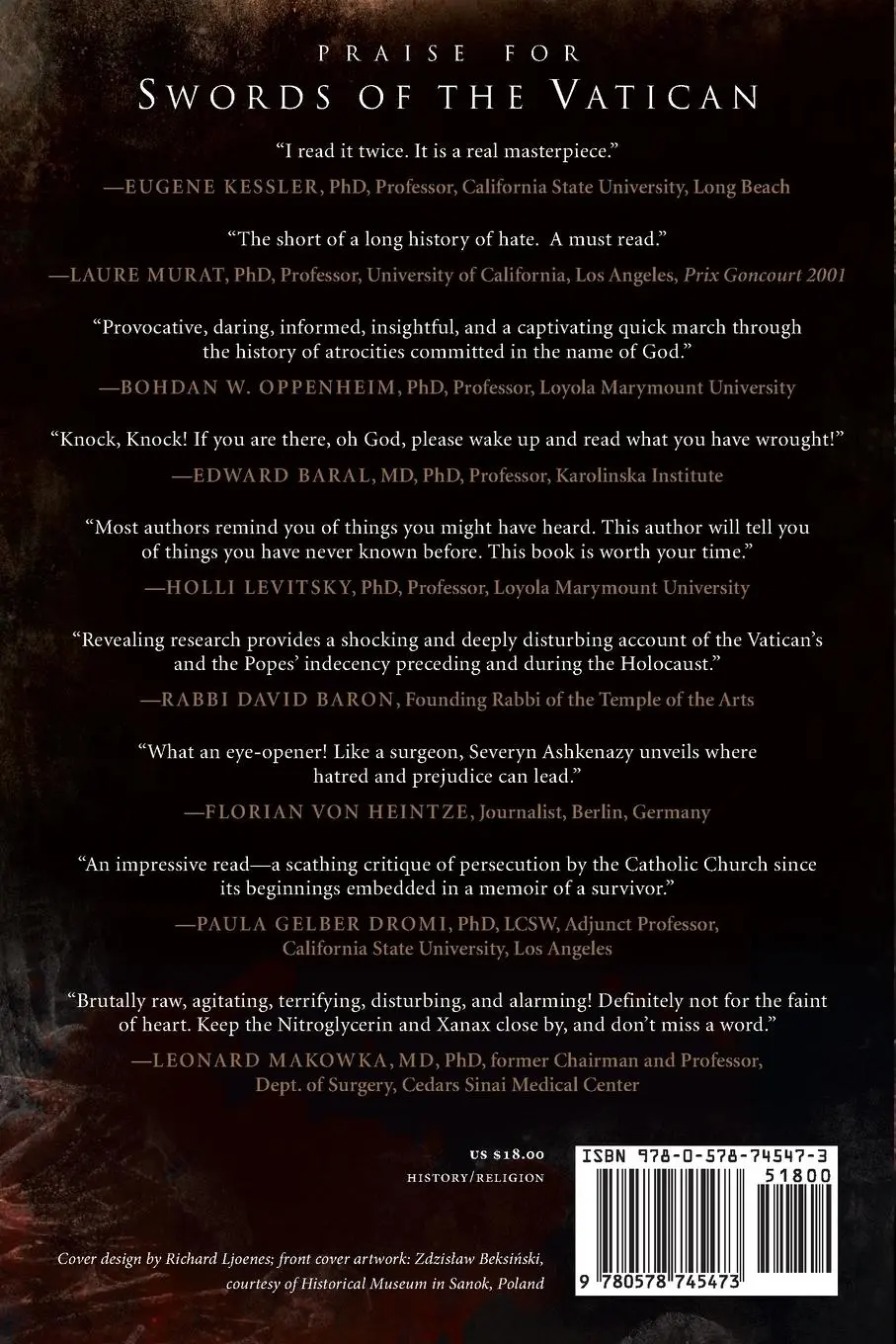 Rückseite: 9780578745473 | Swords of the Vatican | Reflections of a Witness to Evil. | Ashkenazy