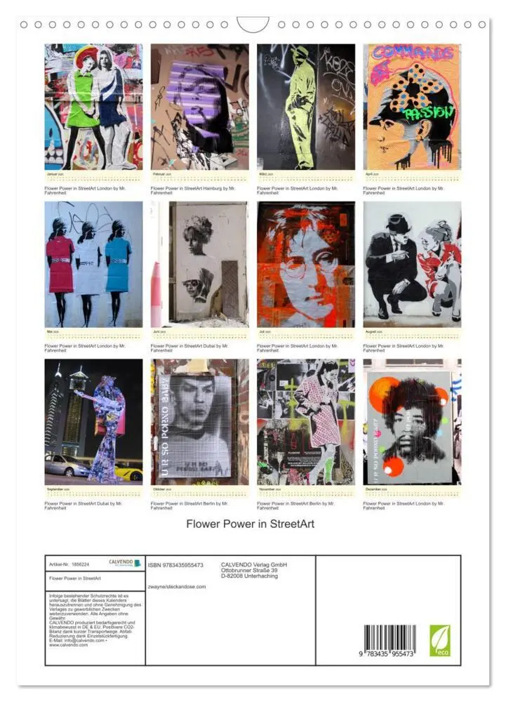 Bild: 9783435955473 | Flower Power in StreetArt (Wandkalender 2025 DIN A3 hoch), CALVENDO...
