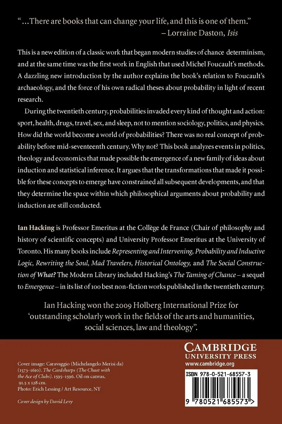 Rückseite: 9780521685573 | The Emergence of Probability | Ian Hacking | Taschenbuch | Englisch