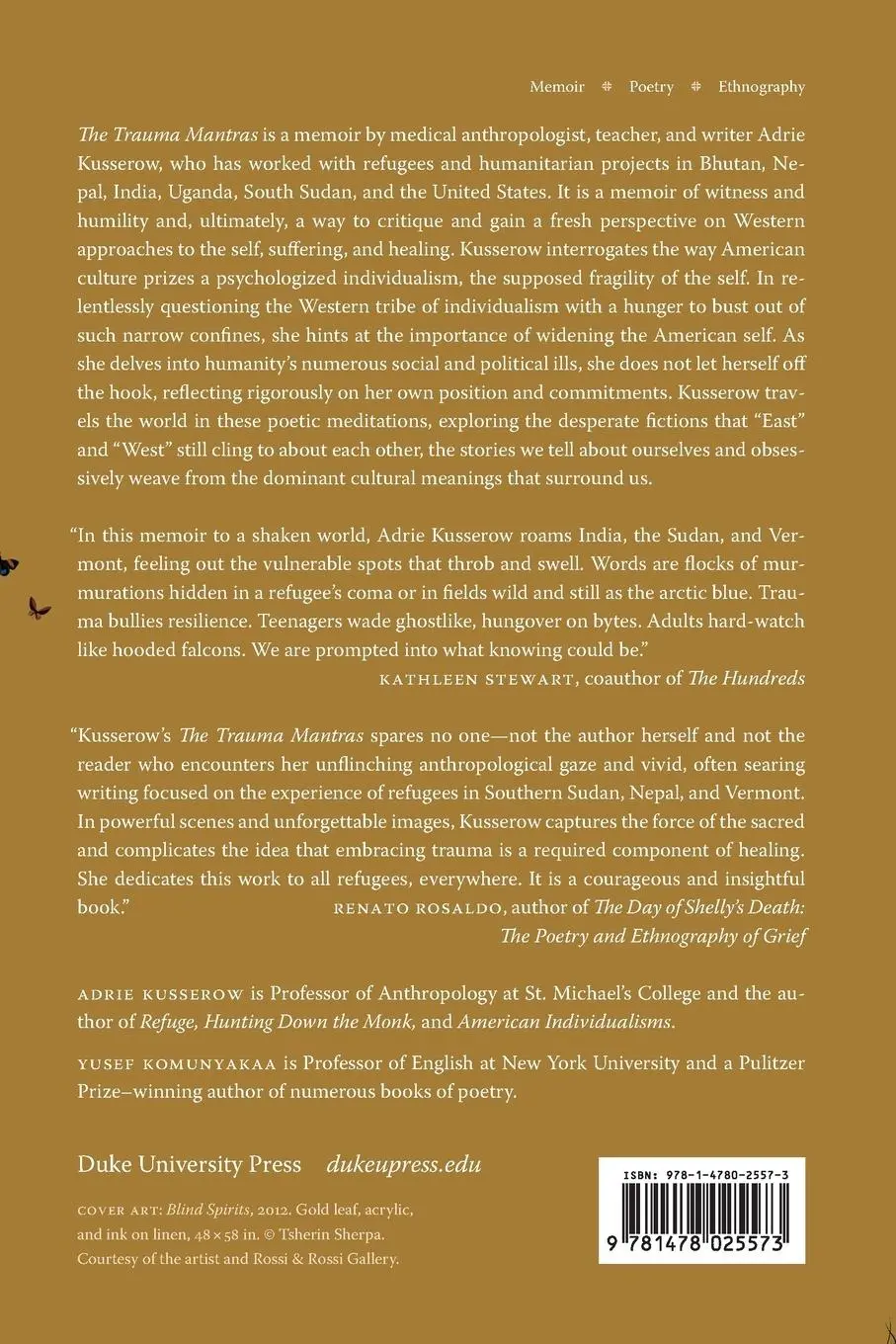 Rückseite: 9781478025573 | The Trauma Mantras | A Memoir in Prose Poems | Adrie Kusserow | Buch