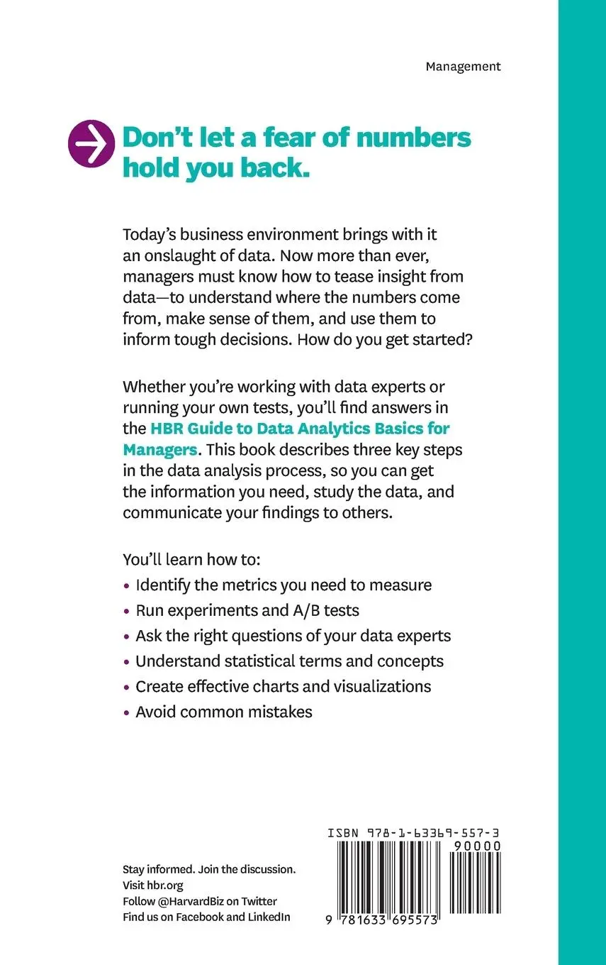 Rückseite: 9781633695573 | HBR Guide to Data Analytics Basics for Managers | Review | Buch | 2018