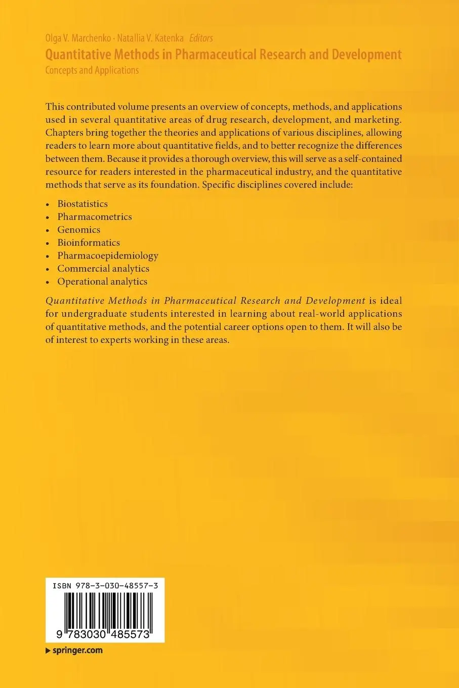Rückseite: 9783030485573 | Quantitative Methods in Pharmaceutical Research and Development | Buch