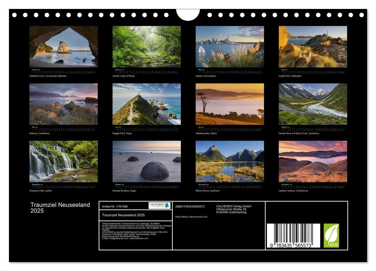 Bild: 9783435565573 | Traumziel Neuseeland 2025 (Wandkalender 2025 DIN A4 quer), CALVENDO...