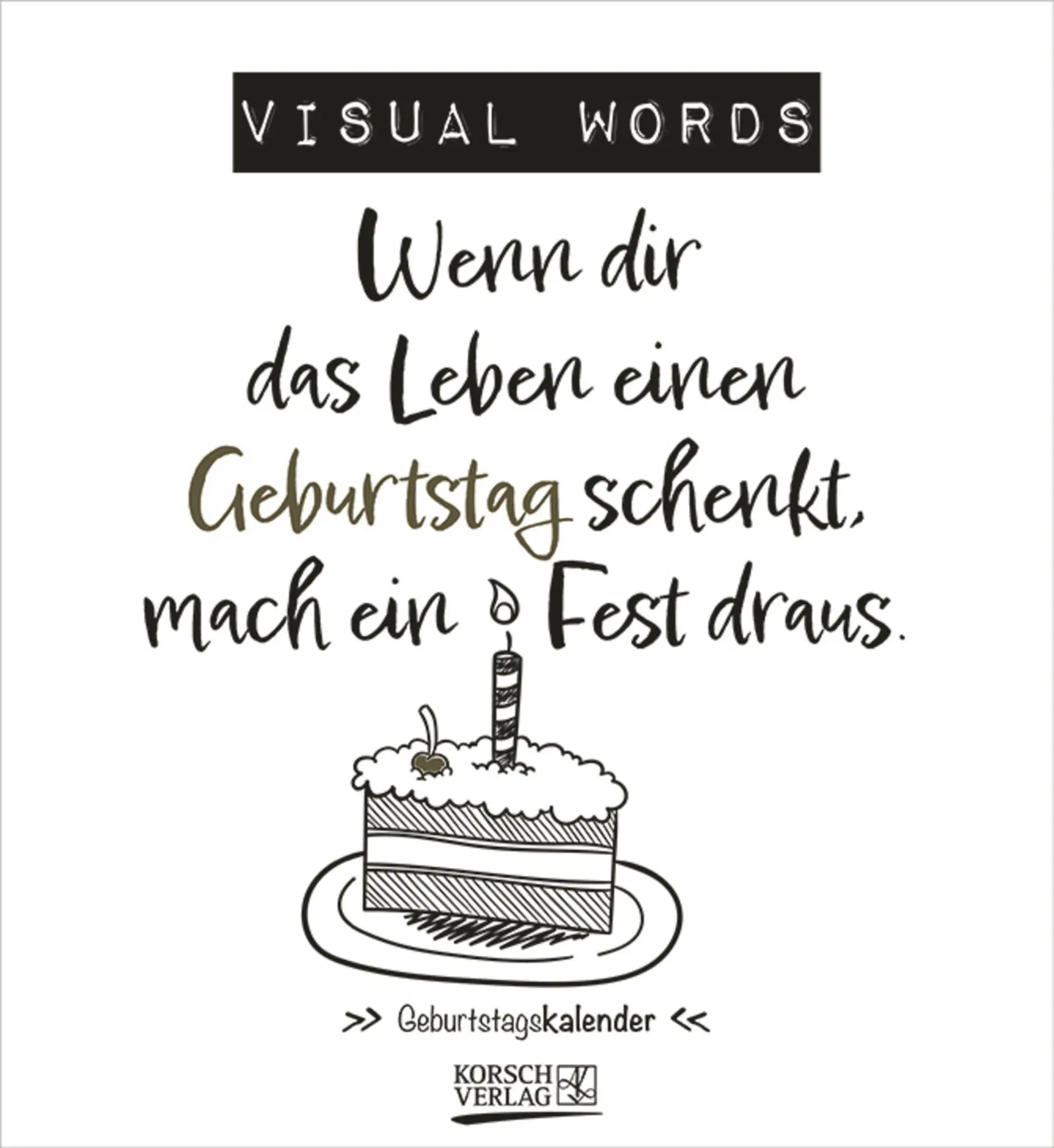Cover: 9783819305573 | Geburtstagskalender Visual Words | Immerwährender Planer | Korsch
