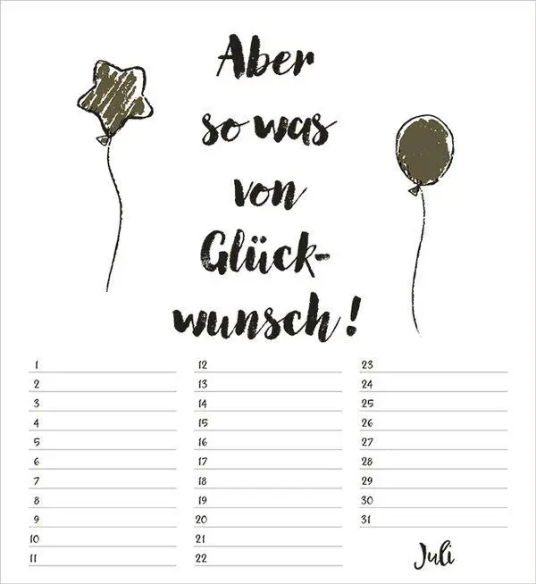 Bild: 9783819305573 | Geburtstagskalender Visual Words | Immerwährender Planer | Korsch