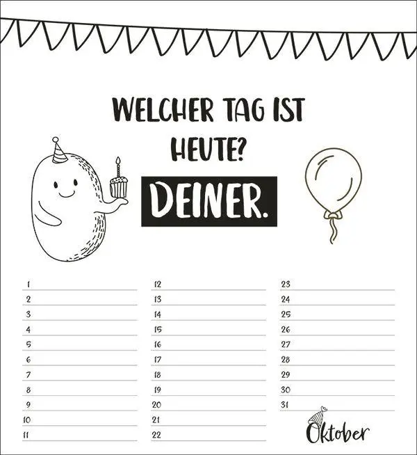 Bild: 9783819305573 | Geburtstagskalender Visual Words | Immerwährender Planer | Korsch