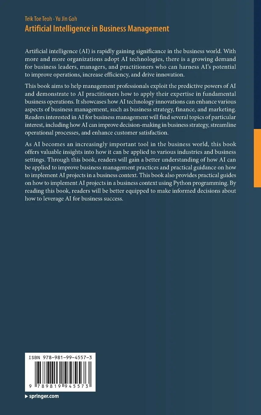 Rückseite: 9789819945573 | Artificial Intelligence in Business Management | Yu Jin Goh (u. a.)