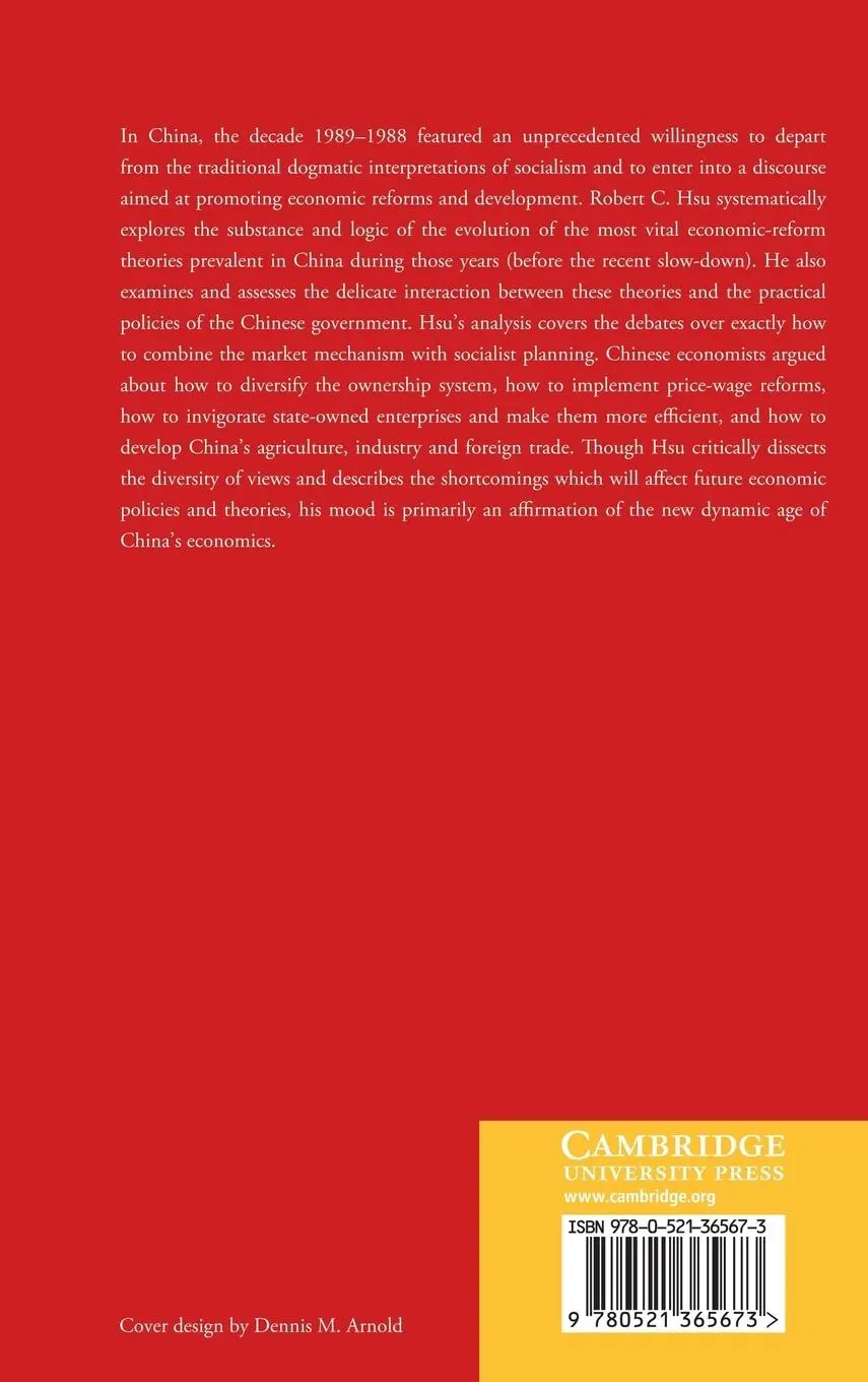 Rückseite: 9780521365673 | Economic Theories in China, 1979 1988 | Robert C. Hsu | Buch | 2014