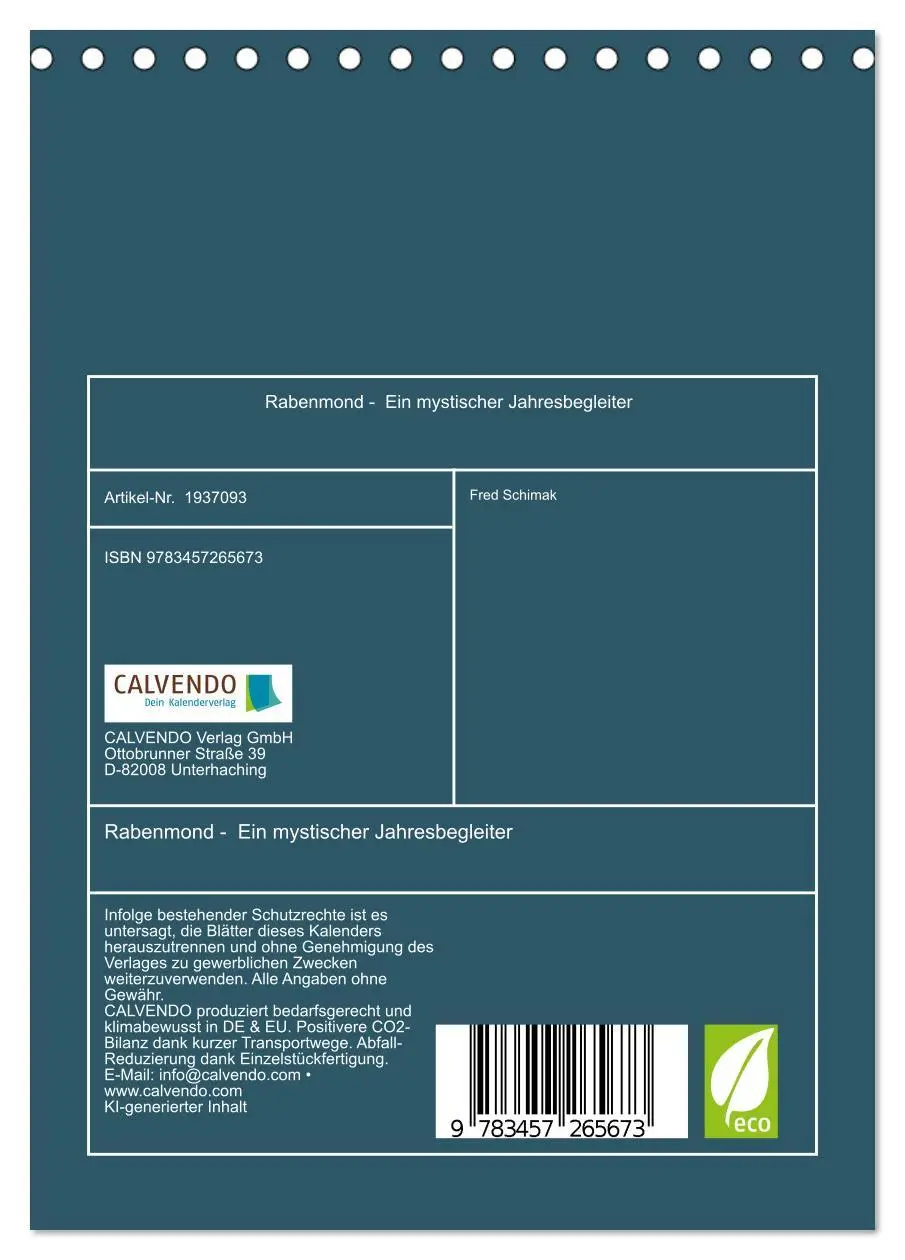 Bild: 9783457265673 | Rabenmond - Ein mystischer Jahresbegleiter (Tischkalender 2026 DIN...