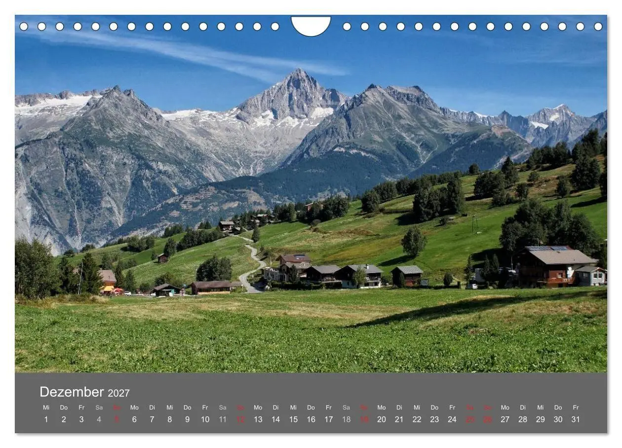 Bild: 9783594025673 | Wallis. Perle der Schweiz (Wandkalender 2027 DIN A4 quer), CALVENDO...