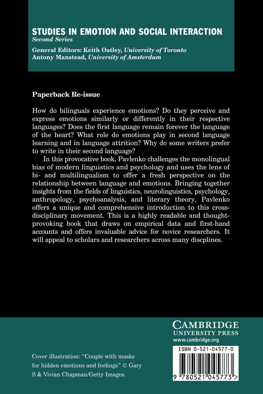 Rückseite: 9780521045773 | Emotions and Multilingualism | Aneta Pavlenko (u. a.) | Taschenbuch
