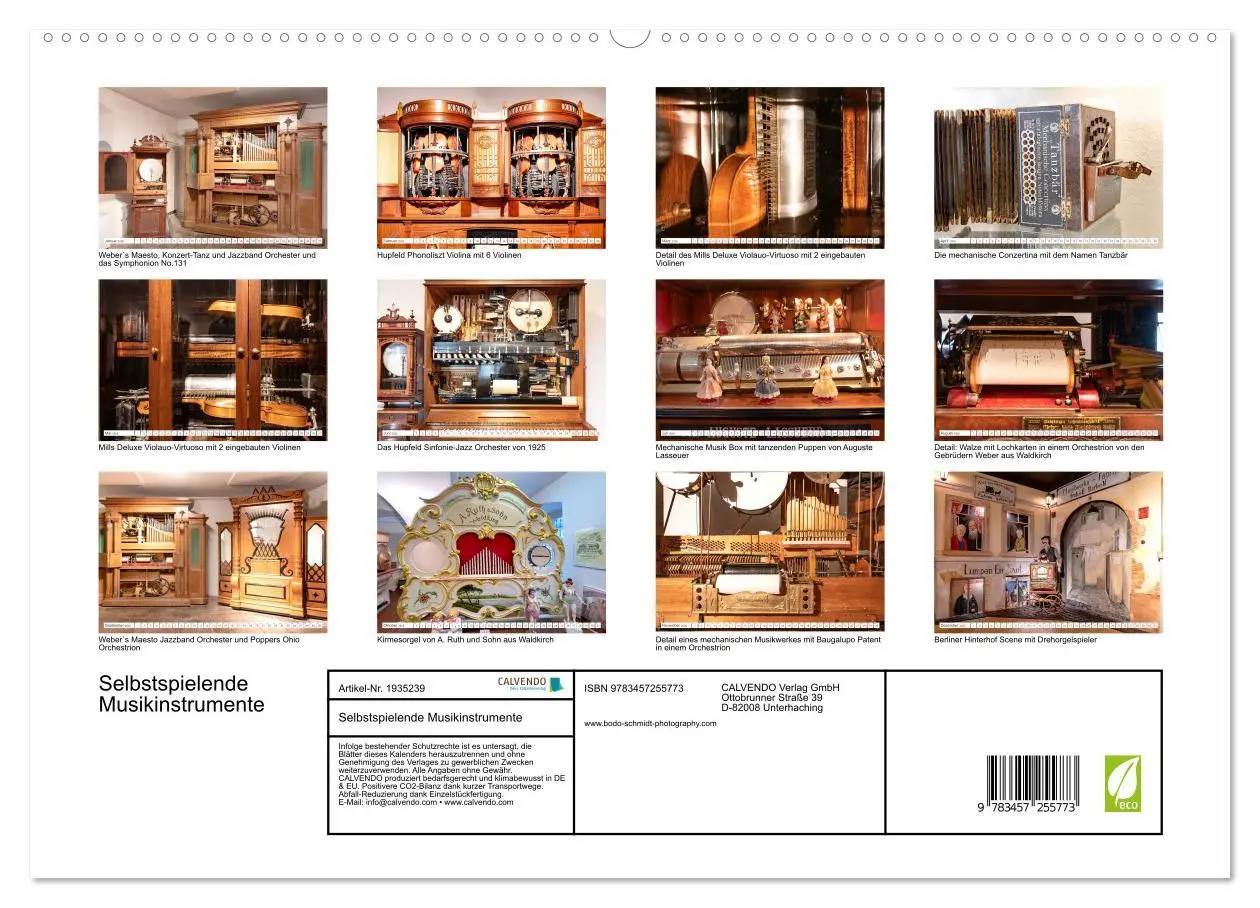 Bild: 9783457255773 | Selbstspielende Musikinstrumente (hochwertiger Premium Wandkalender...