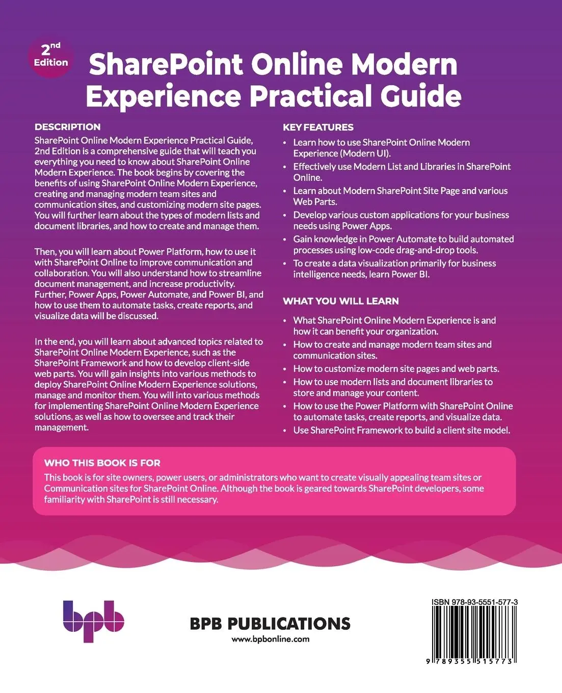 Rückseite: 9789355515773 | SharePoint Online Modern Experience Practical Guide | Sahoo | Buch