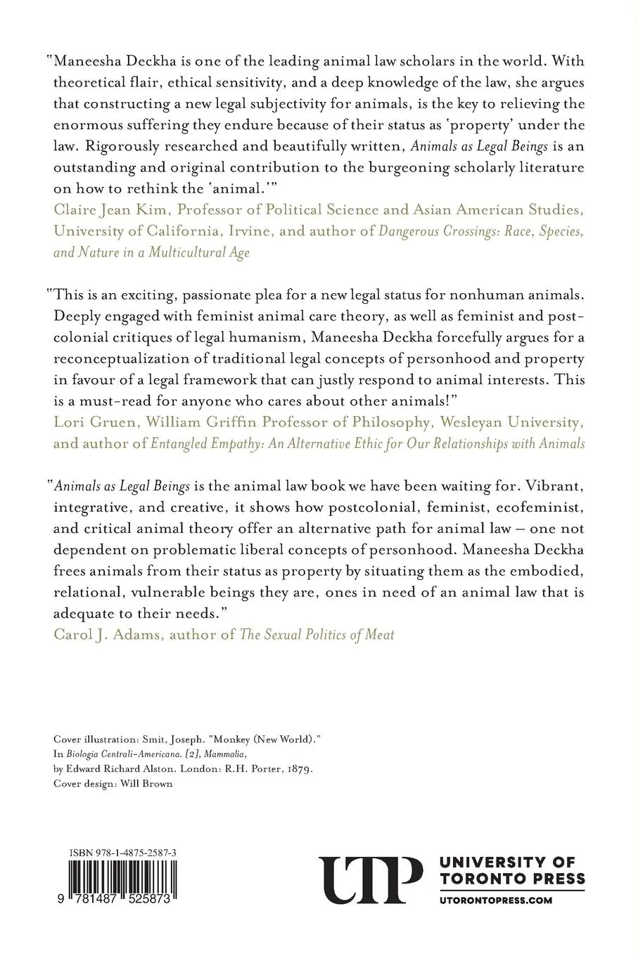 Rückseite: 9781487525873 | Animals as Legal Beings | Contesting Anthropocentric Legal Orders
