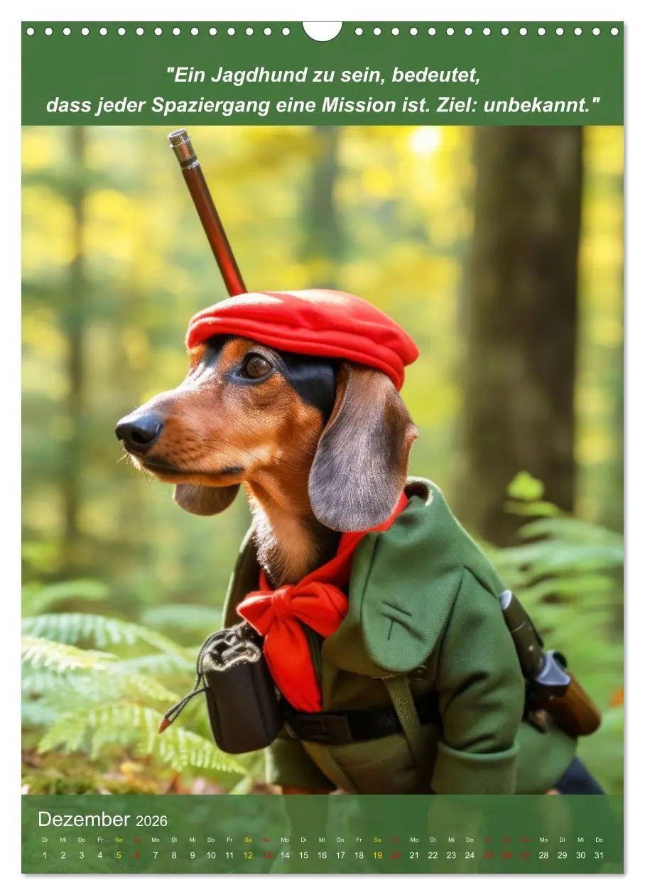 Bild: 9783516265873 | Lustige Jagdhunde mit Jägerlatein (Wandkalender 2026 DIN A3 hoch),...