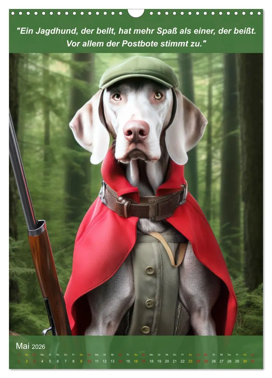 Bild: 9783516265873 | Lustige Jagdhunde mit Jägerlatein (Wandkalender 2026 DIN A3 hoch),...