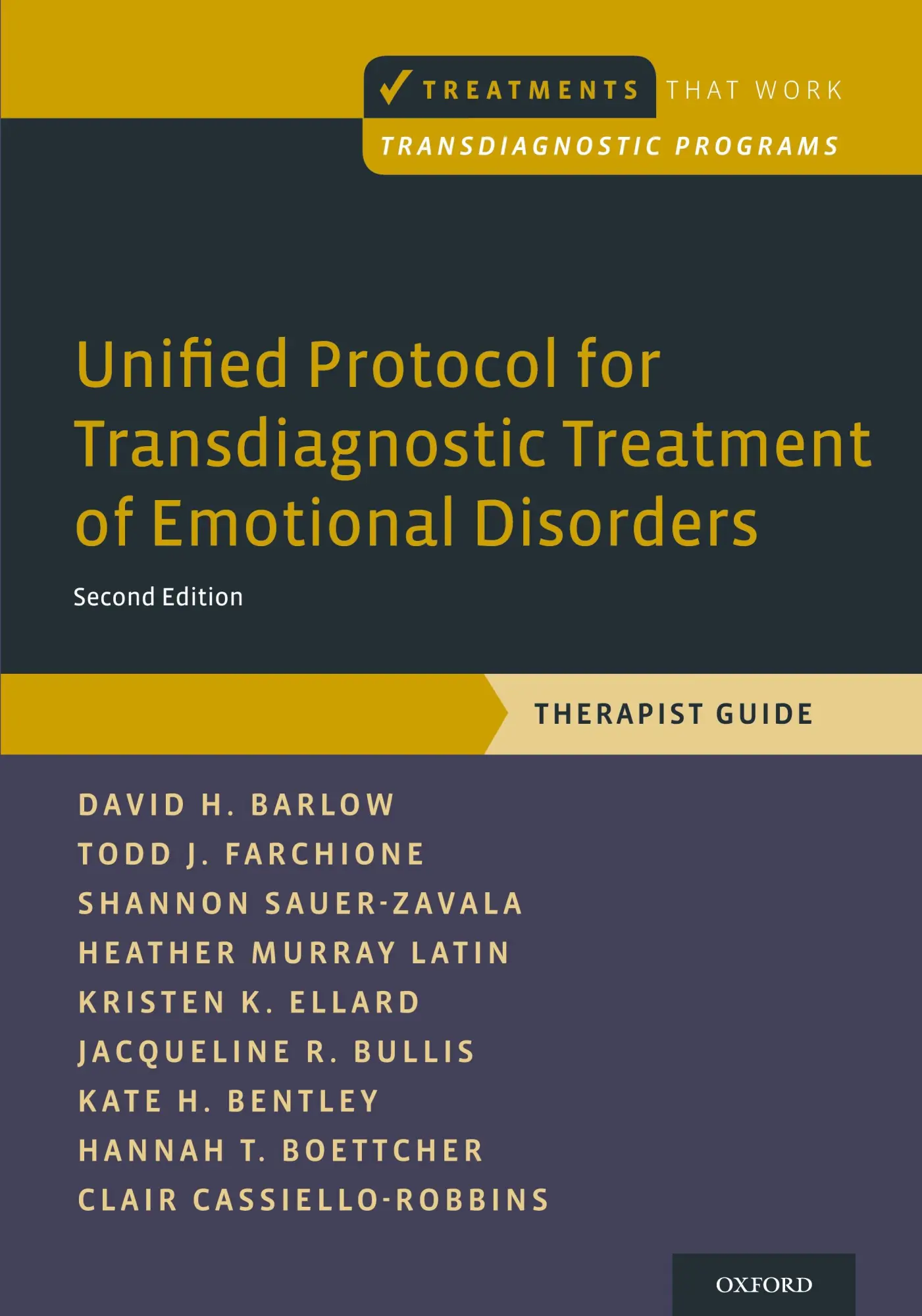 Cover: 9780190685973 | Unified Protocol for Transdiagnostic Treatment of Emotional Disorders