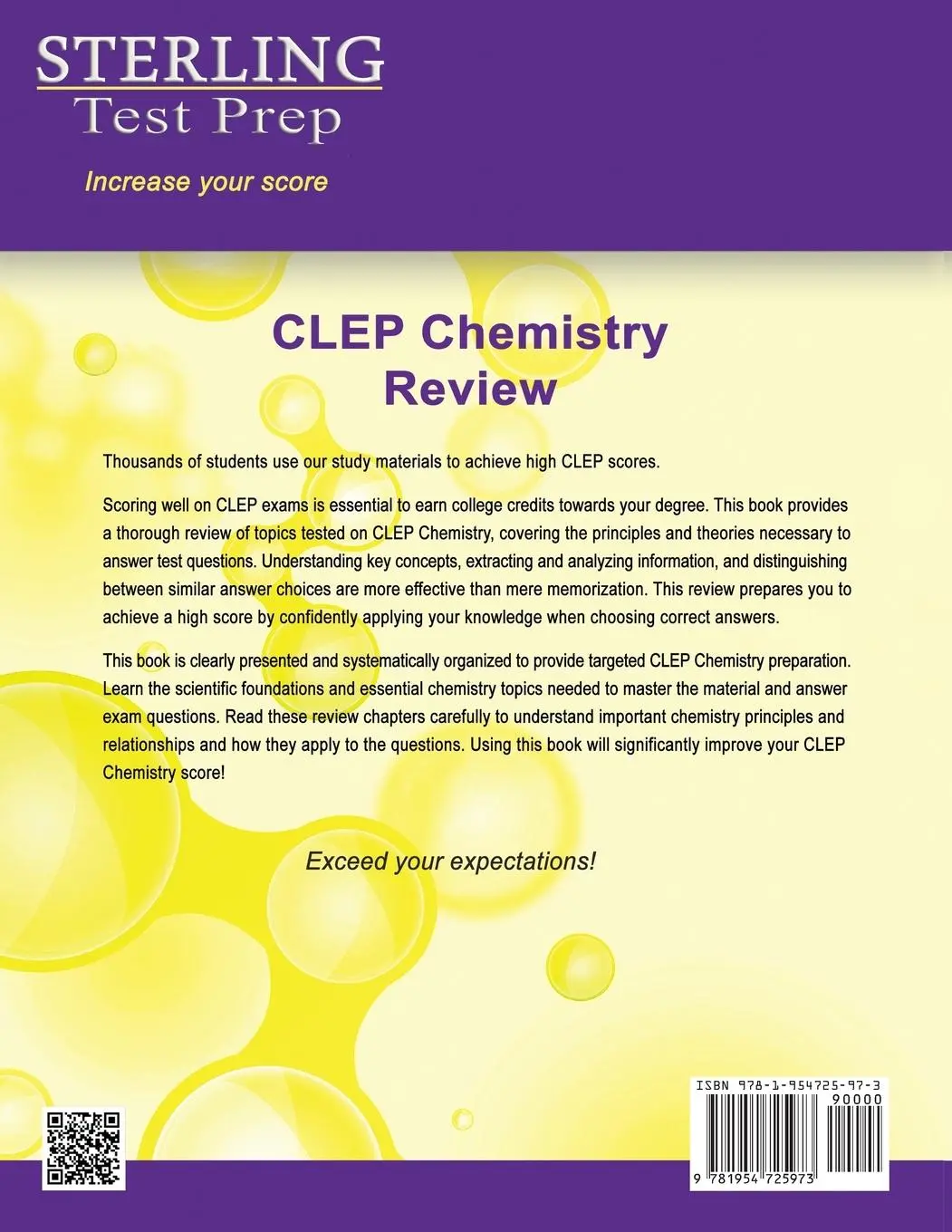 Rückseite: 9781954725973 | Sterling Test Prep CLEP Chemistry Review | Complete Subject Review