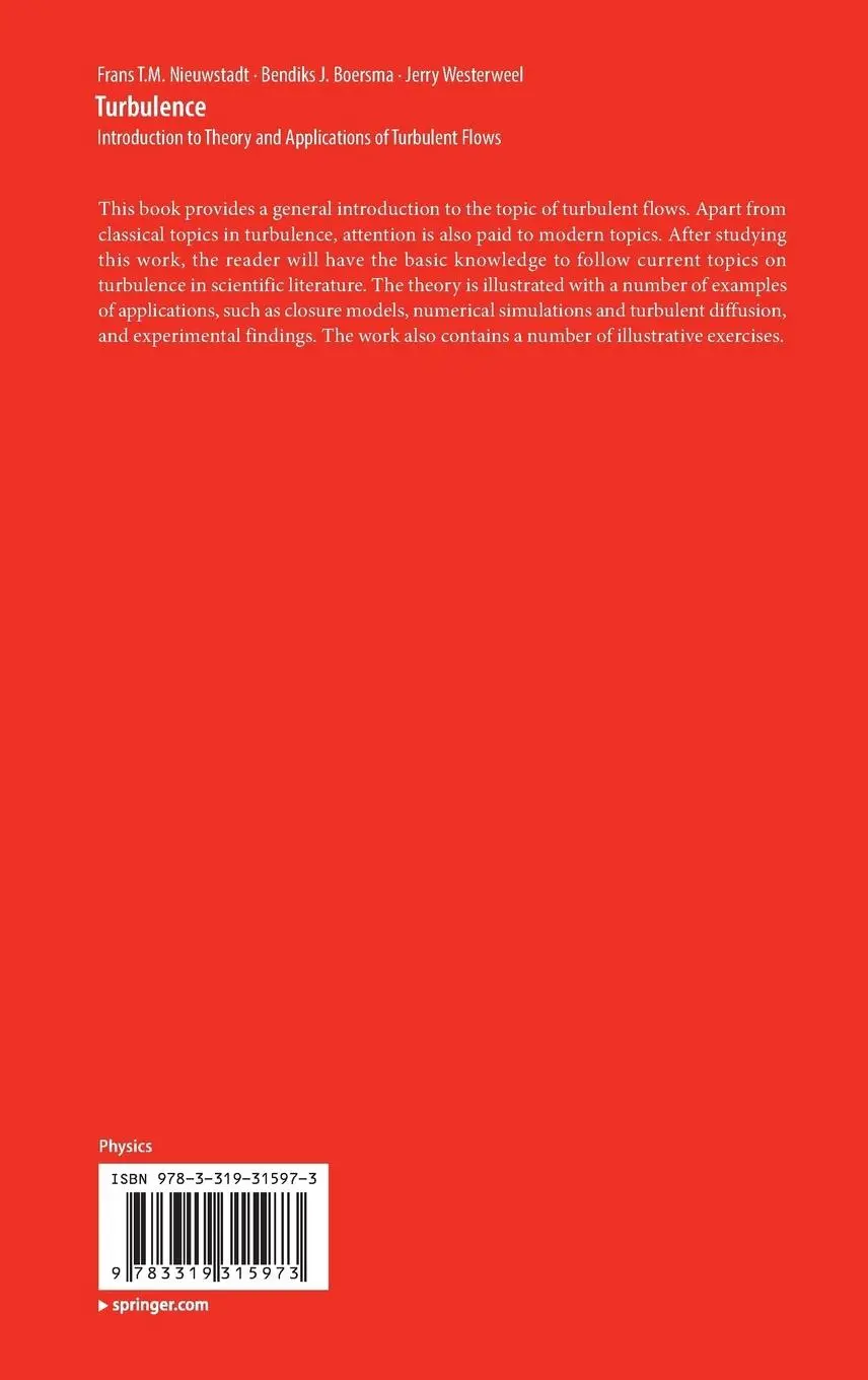 Rückseite: 9783319315973 | Turbulence | Frans T. M. Nieuwstadt (u. a.) | Buch | xiv | Englisch