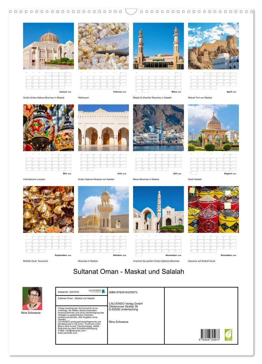 Bild: 9783516325973 | Sultanat Oman - Maskat und Salalah (Wandkalender 2026 DIN A2 hoch),...