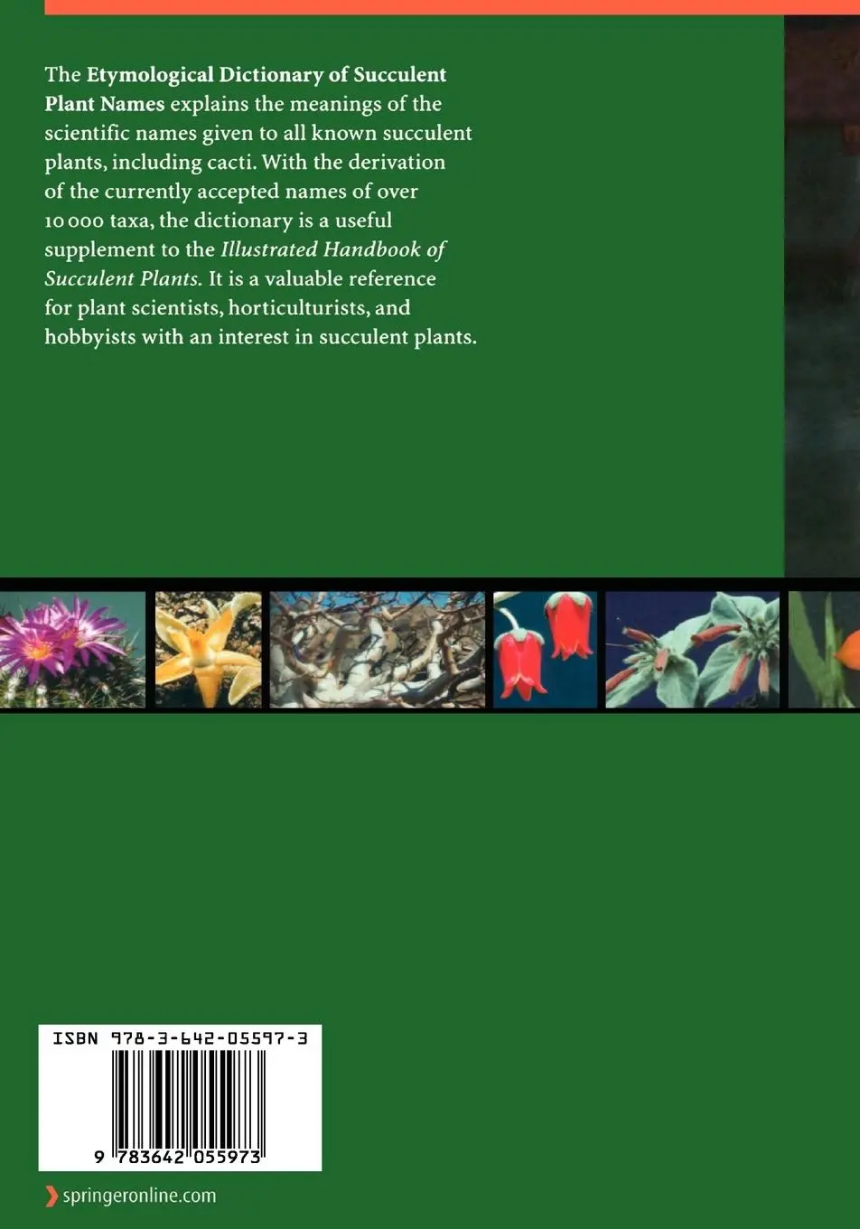 Rückseite: 9783642055973 | Etymological Dictionary of Succulent Plant Names | Newton (u. a.)