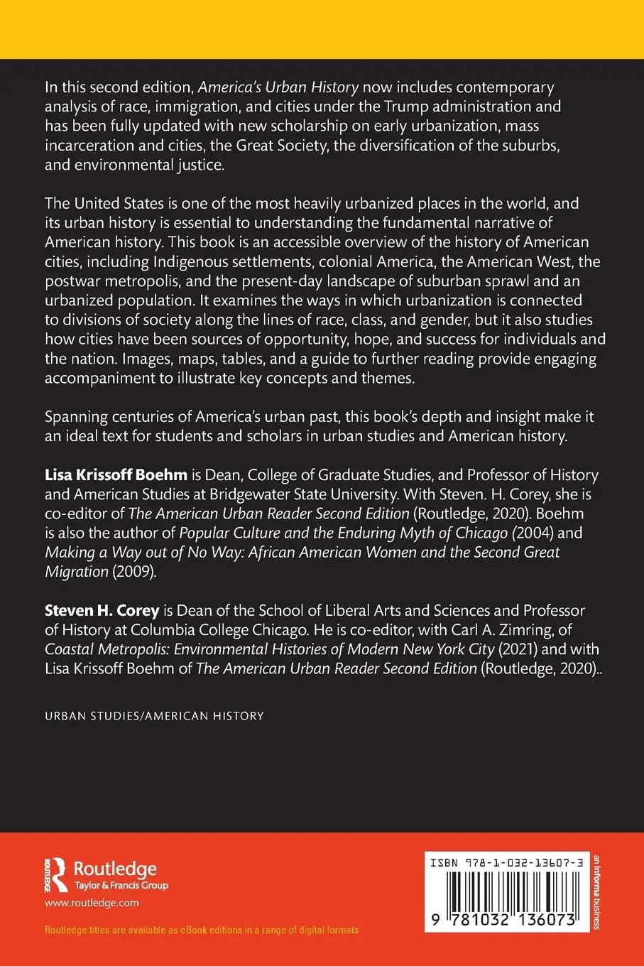 Rückseite: 9781032136073 | America's Urban History | Lisa Krissoff Boehm (u. a.) | Taschenbuch
