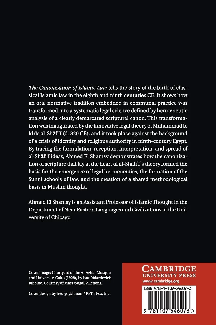 Rückseite: 9781107546073 | The Canonization of Islamic Law | Ahmed El Shamsy | Taschenbuch | 2015