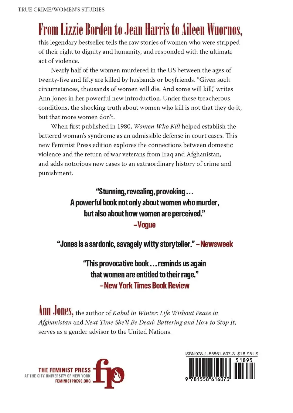 Rückseite: 9781558616073 | Women Who Kill | Ann Jones | Taschenbuch | Kartoniert / Broschiert