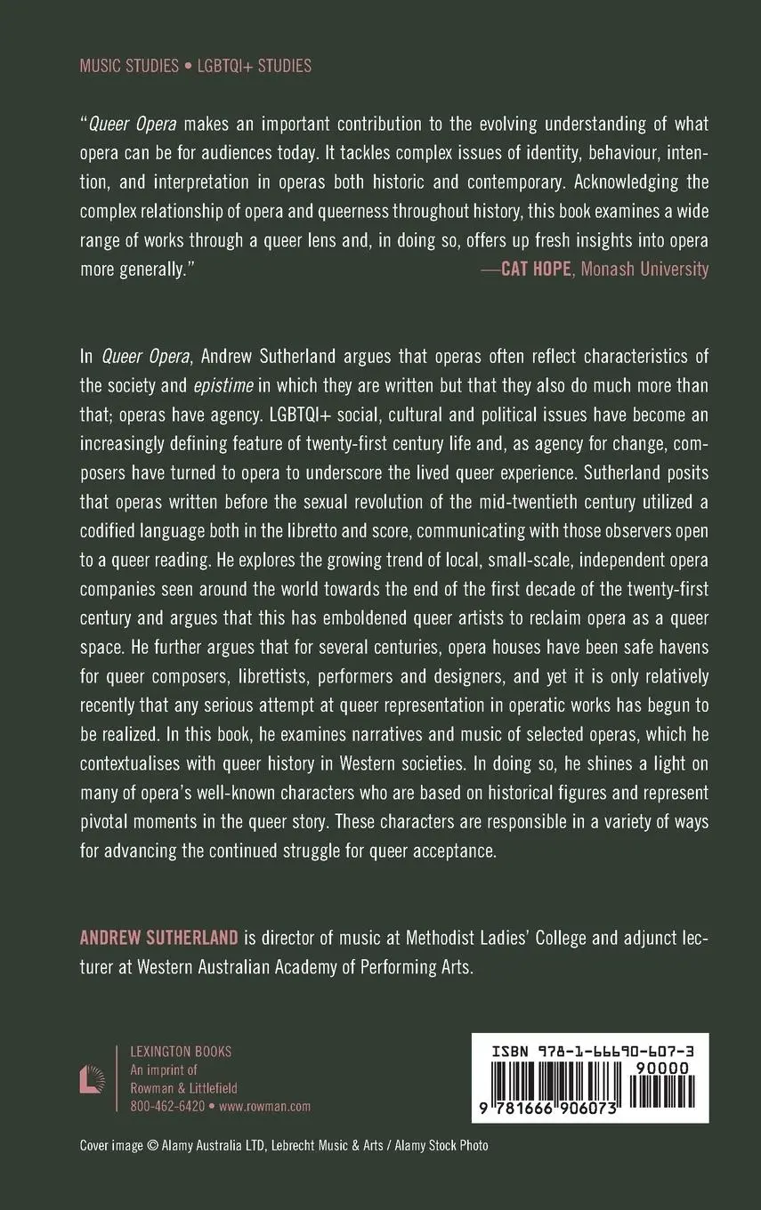 Rückseite: 9781666906073 | Queer Opera | Andrew Sutherland | Buch | Gebunden | Englisch | 2023