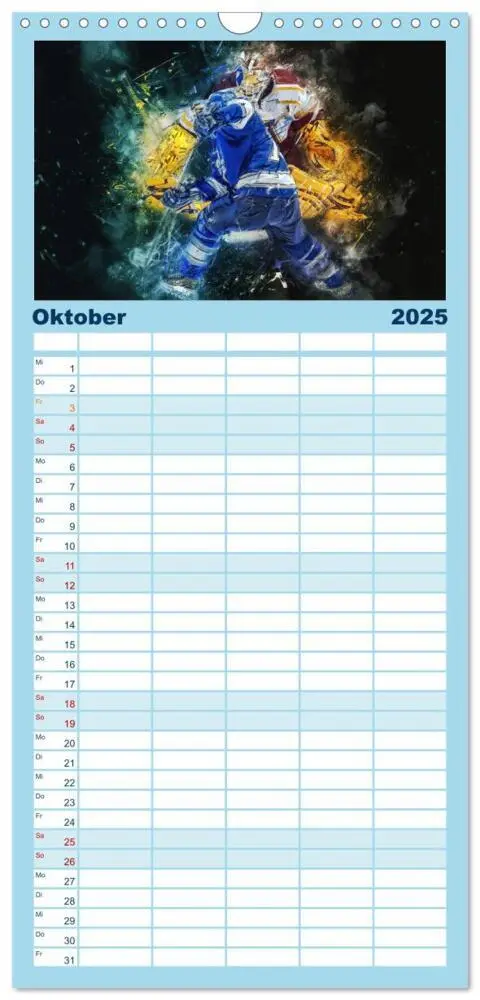 Bild: 9783457126073 | Familienplaner 2025 - Eishockey - extrem cool mit 5 Spalten...