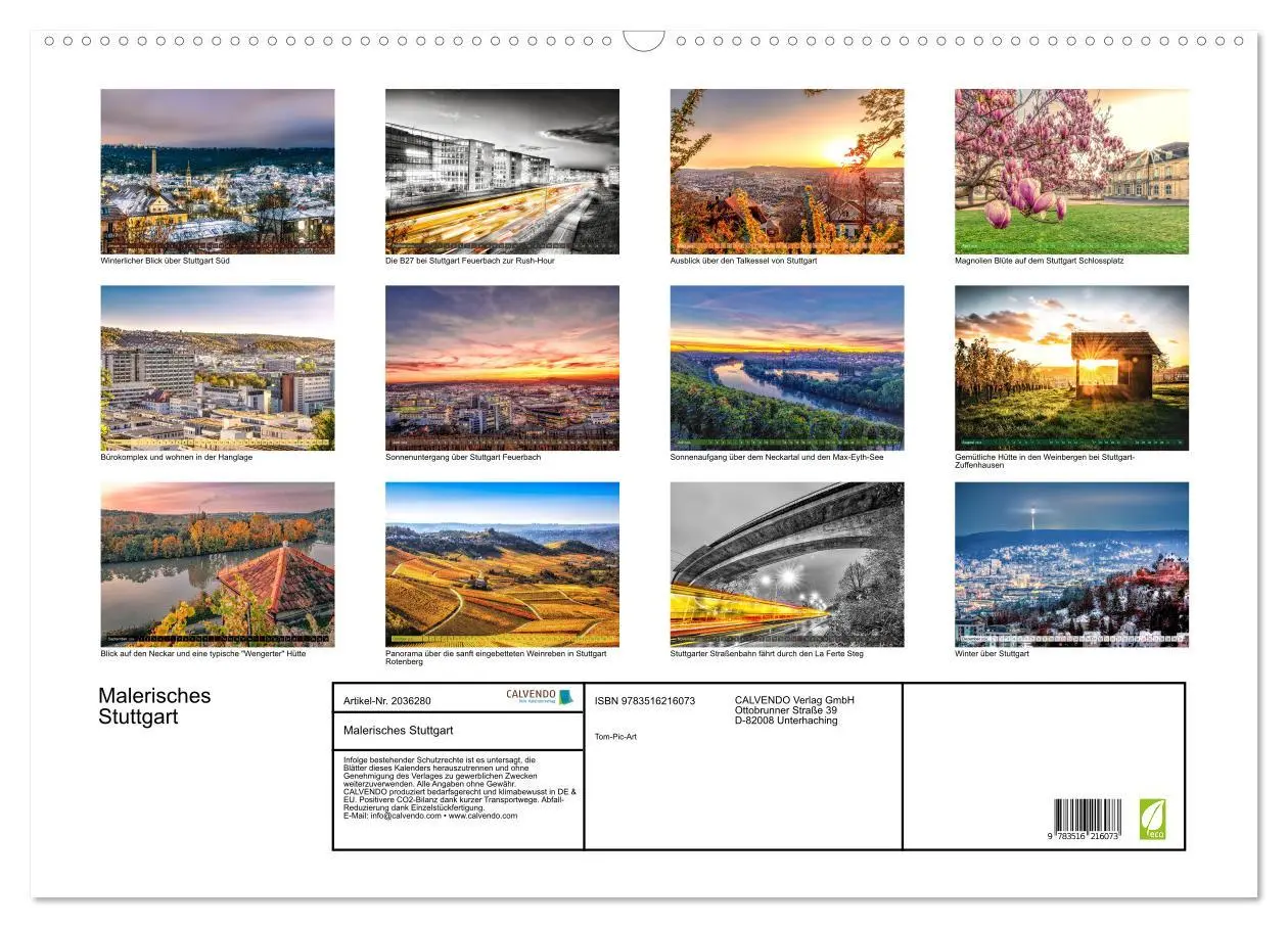 Bild: 9783516216073 | Malerisches Stuttgart (Wandkalender 2026 DIN A2 quer), CALVENDO...