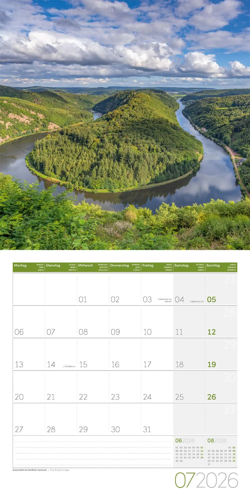 Bild: 9783838446073 | Naturwunder Deutschland Broschürenkalender 2026 - 30x30 - Art12 | GmbH