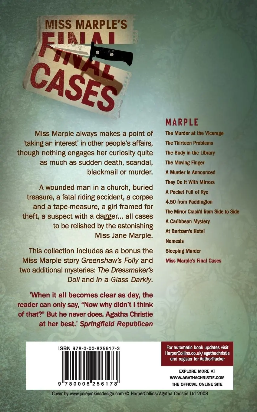 Rückseite: 9780008256173 | Miss Marple's Final Cases | Agatha Christie | Taschenbuch | Englisch