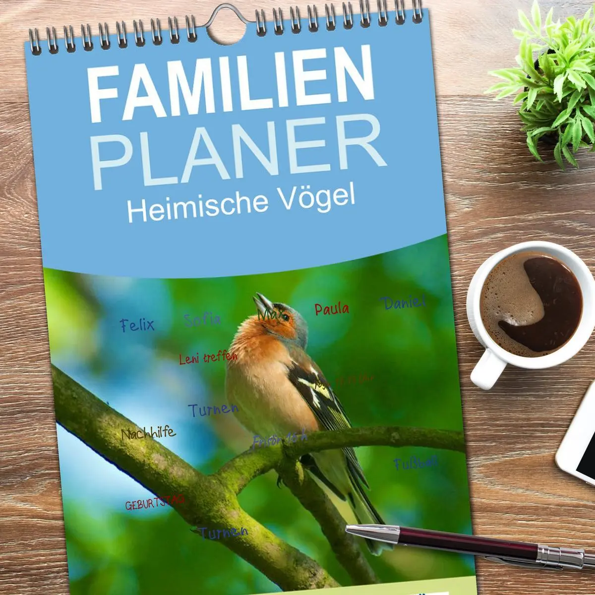 Bild: 9783516516173 | Familienplaner 2026 - Heimische Vögel mit 5 Spalten (Wandkalender,...