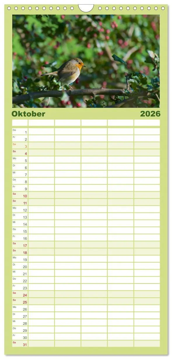 Bild: 9783516516173 | Familienplaner 2026 - Heimische Vögel mit 5 Spalten (Wandkalender,...