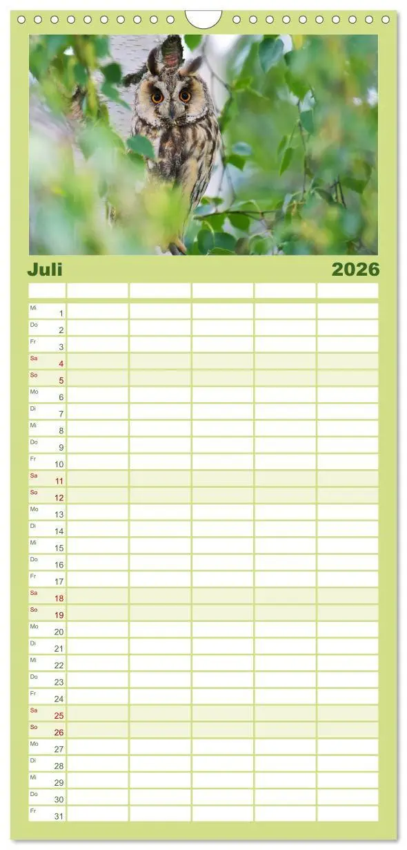 Bild: 9783516516173 | Familienplaner 2026 - Heimische Vögel mit 5 Spalten (Wandkalender,...